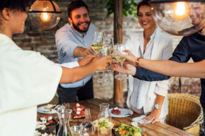 Live Intentionally Live Richly Clinking Wine Glasses