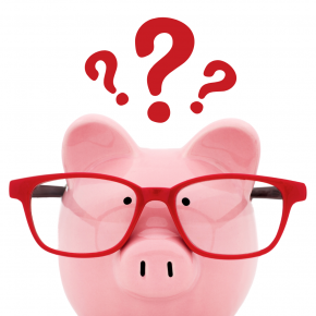 Piggy Bank with Question Marks