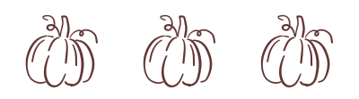 Brown outline of three pumpkins